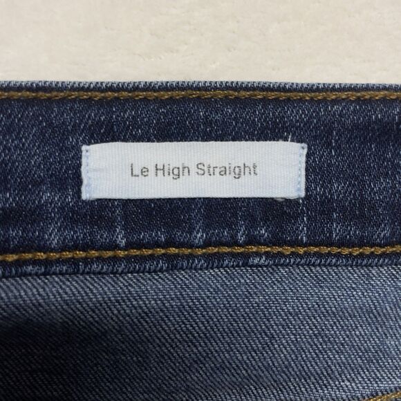 Frame Le High Straight Jeans Women's Size 30 Distressed Hem Stretch Blue Denim - Picture 7 of 12